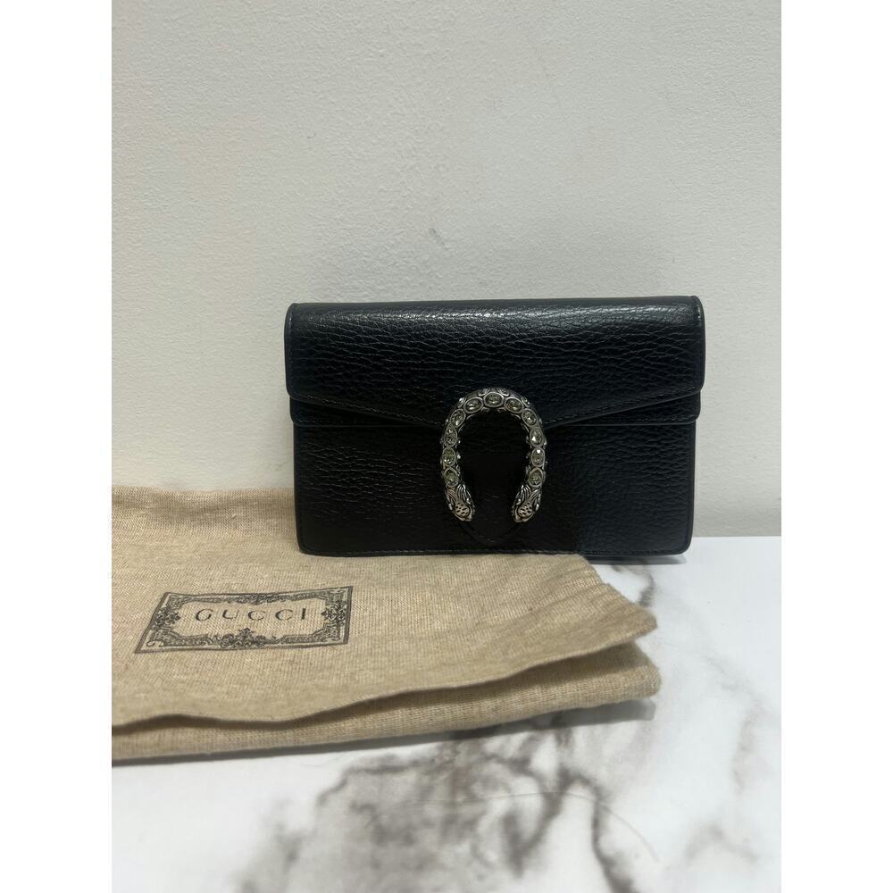 Gucci Super Mini Dionysus Black Leather Bag - Good Condition